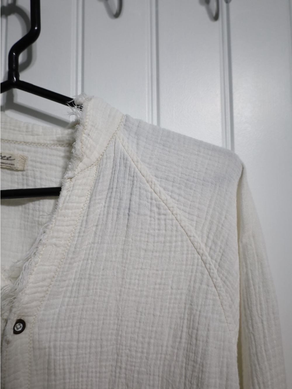 FREE PEOPLE SUMMER DAYDREAM COTTON BUTTON DOWN TOP WOMENS SIZE LARGE - Picture 9 of 14